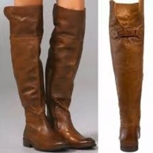 Brown Knee-High Leather Boots